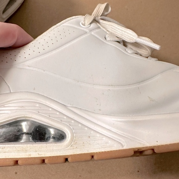 SKETCHERS 8.5 Woman Street Uno wedge white memory foam comfort casual sneaker - Picture 5 of 15